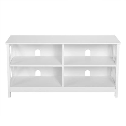 Wooden TV Stand for 55 TV with X Shaped Frame