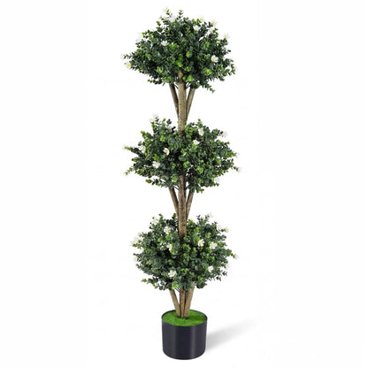 51 Inch Artificial Triple Ball Boxwood Topiary