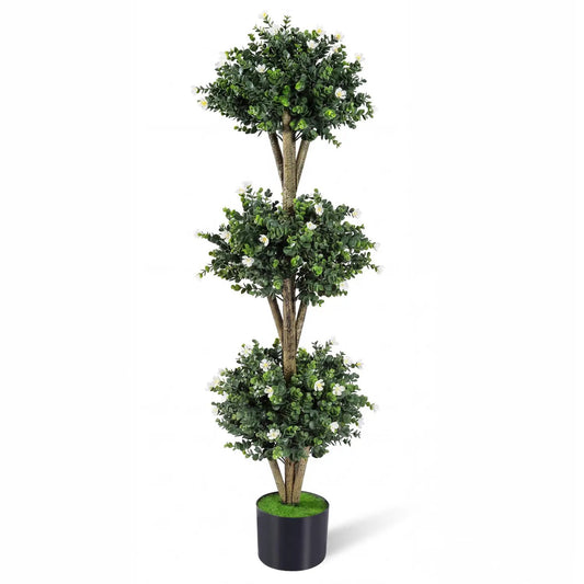 51 Inch Artificial Triple Ball Boxwood Topiary