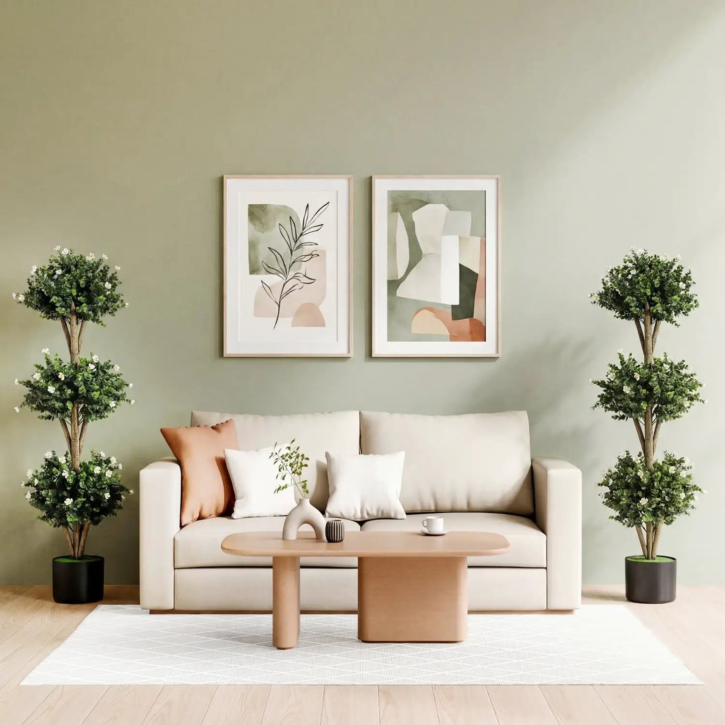 51 Inch Artificial Triple Ball Boxwood Topiary