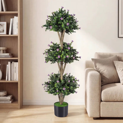 51 Inch Artificial Triple Ball Boxwood Topiary