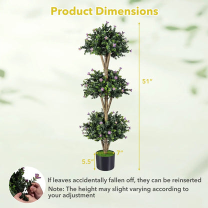51 Inch Artificial Triple Ball Boxwood Topiary