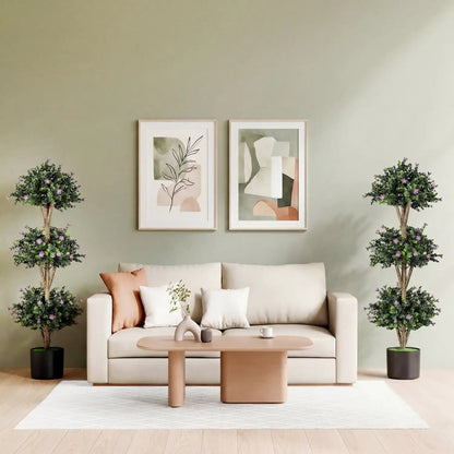 51 Inch Artificial Triple Ball Boxwood Topiary