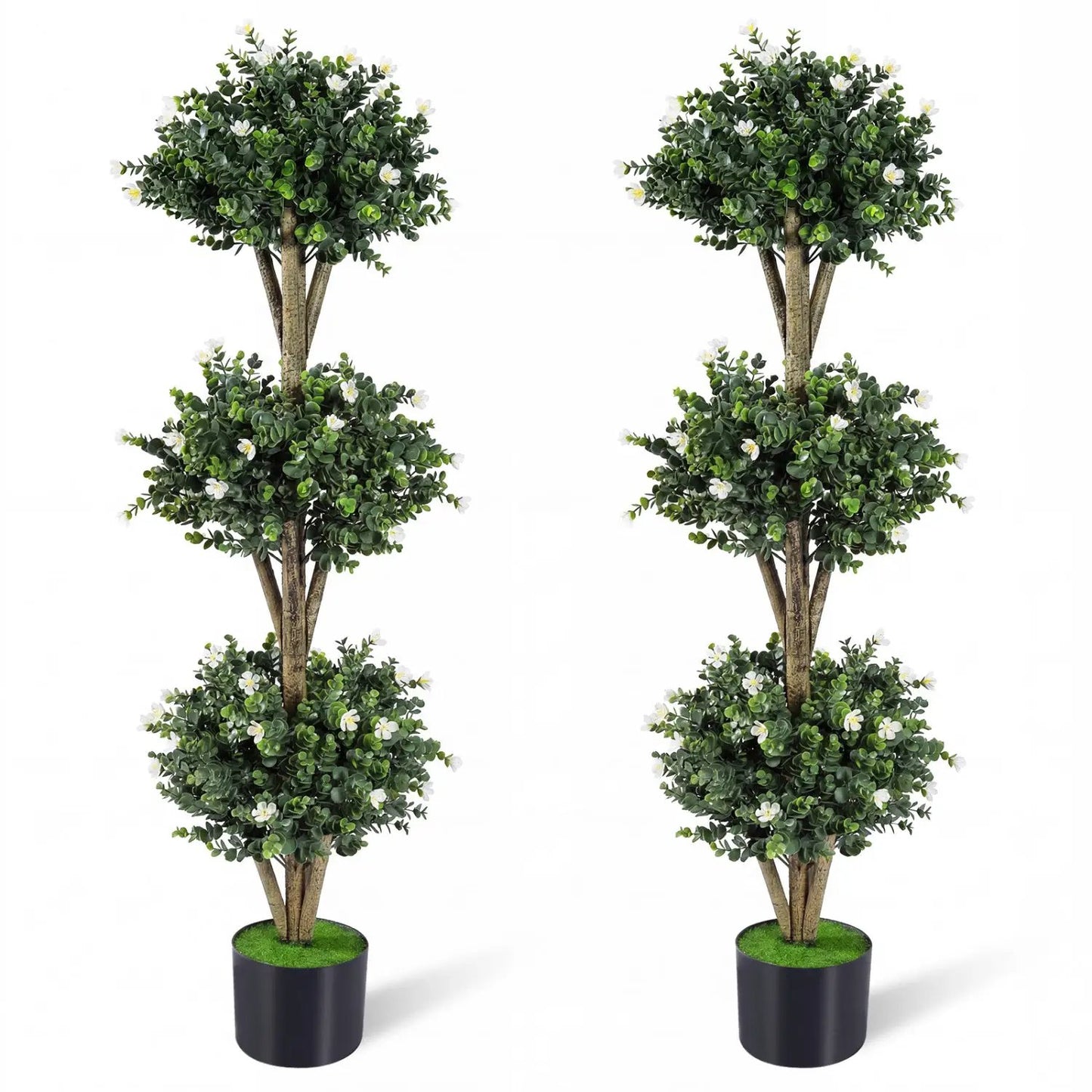 51 Artificial Triple Ball Boxwood Topiary Set 2
