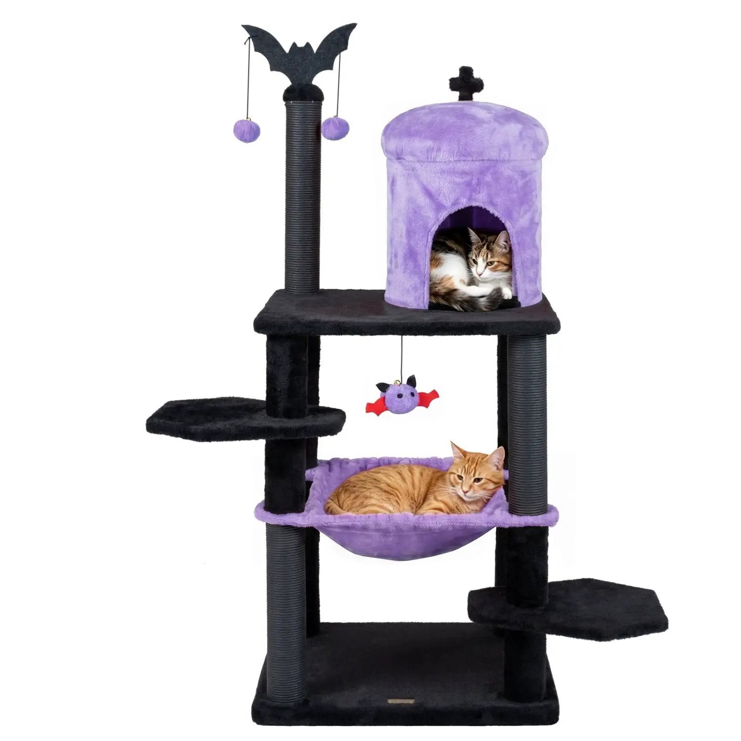 Gothic Cat Tree with Spider Toy and Hammock