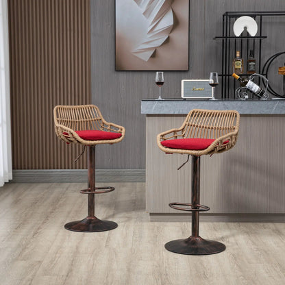 Modern Swivel Bar Stools with Footrest Set of 2