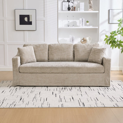 Sofa 83.86in Wheat Modern Casual by HouseOfZazla, fabric upholstery on Tampa Home & Garden Store