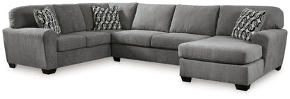 Birkdale Court stationary sectional gray fabric with chaise by Unique Piece Furniture on Tampa Home & Garden Store