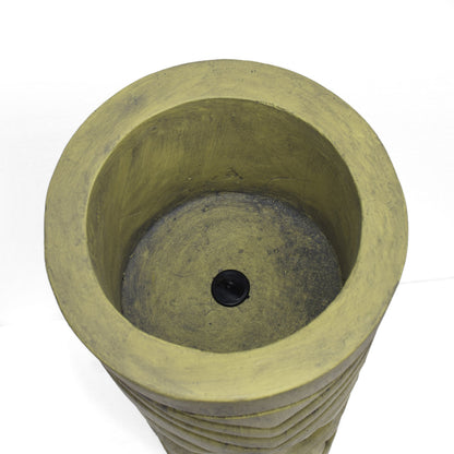 Stone statue urn planter antique green finish, decorative face plant pot by HouseOfZazla on Tampa Home & Garden Store