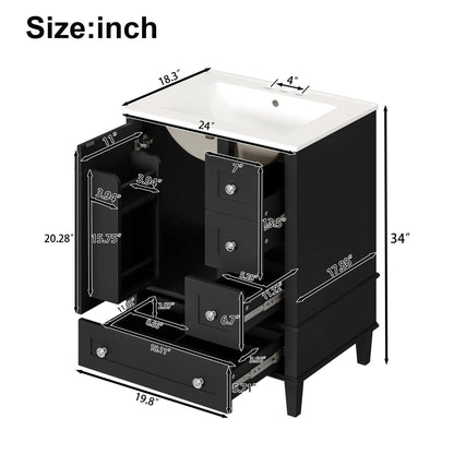 Bathroom Vanity With Basin and Soft Close Drawers