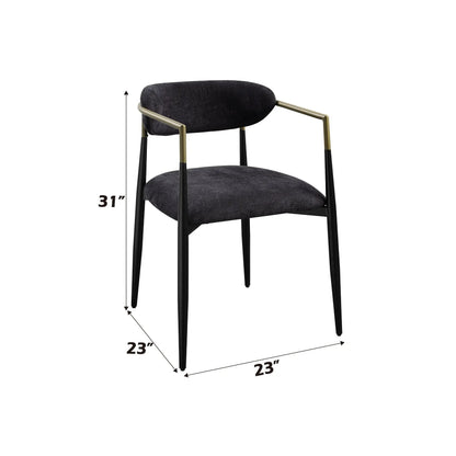 Jaramillo chair set (2) charcoal fabric cushions with brass frame Unique Piece Furniture on Tampa Home & Garden Store