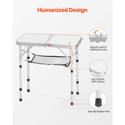 HouseOfZazla 2ft folding portable camping table with MDF surface, outdoor aluminum frame on Tampa Home & Garden Store