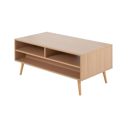 Contemporary Coffee Table with Hidden Storage Drawers, natural oak finish by HouseOfZazla on Tampa Home & Garden Store