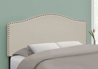 Full Size Beige Upholstered Headboard And Frame