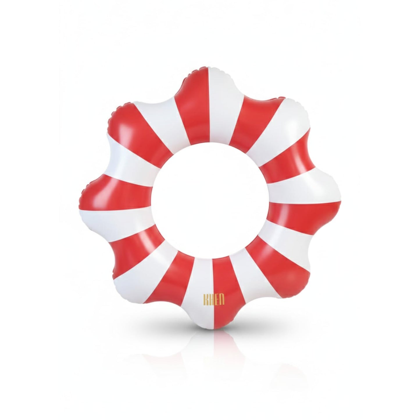 Amalfi Scalloped Pool Float Ring in Red And White