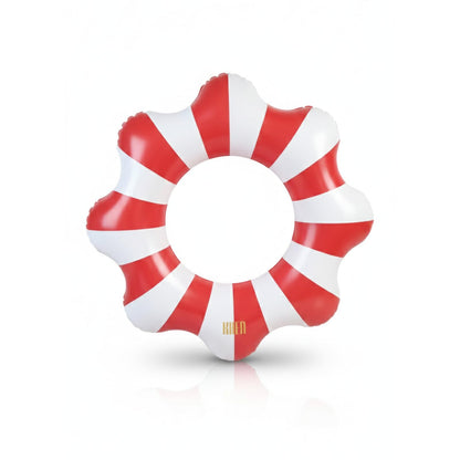 Amalfi Scalloped Pool Float Ring in Red And White