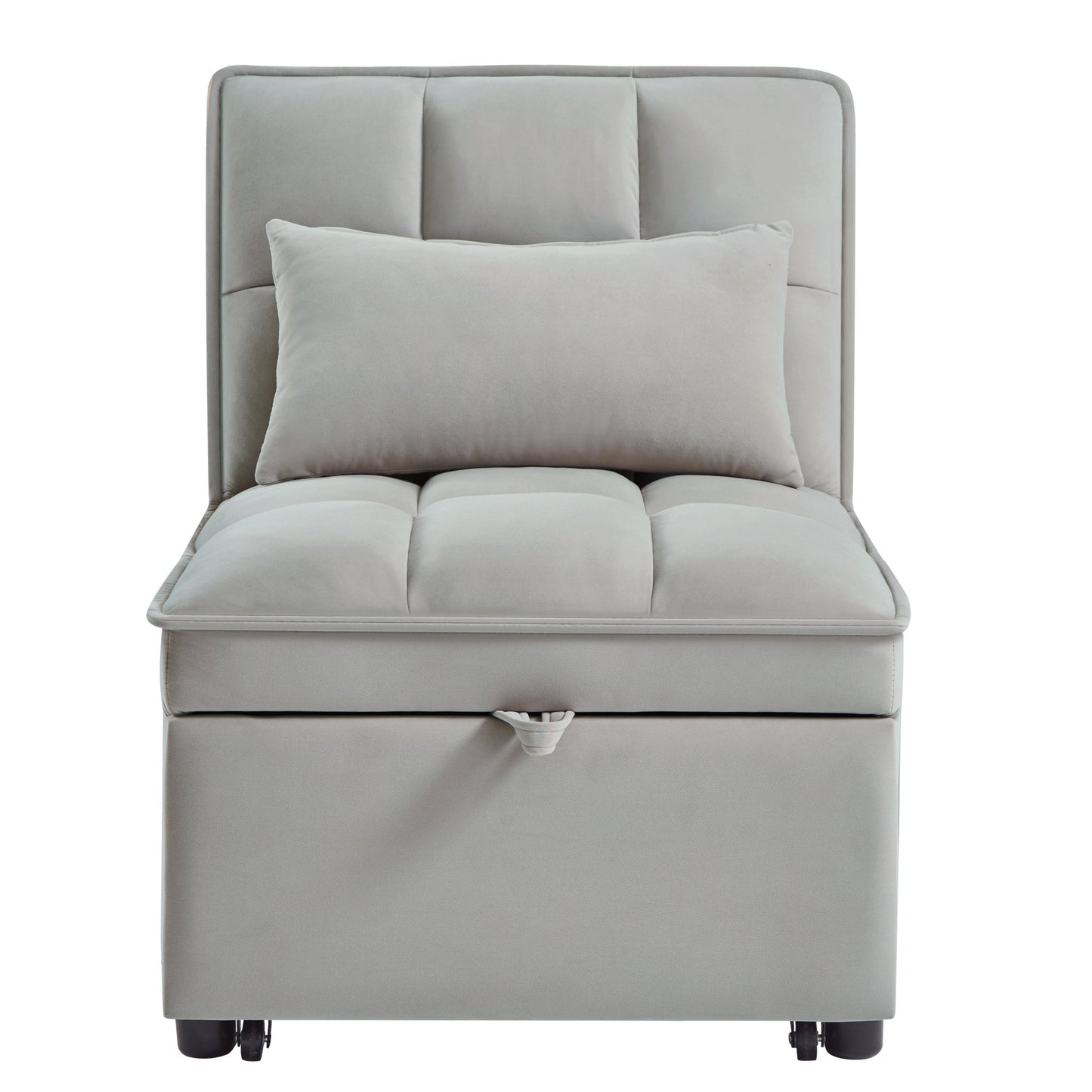 HouseOfZazla gray 4 in 1 sofa bed back view with padded panels and plush upholstery on Tampa Home & Garden Store