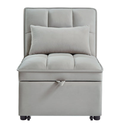 HouseOfZazla gray 4 in 1 sofa bed back view with padded panels and plush upholstery on Tampa Home & Garden Store