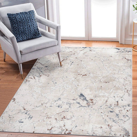 Marfi Contemporary Area Rug by Unique Piece Furniture in ivory with blue-gray pattern on Tampa Home & Garden Store