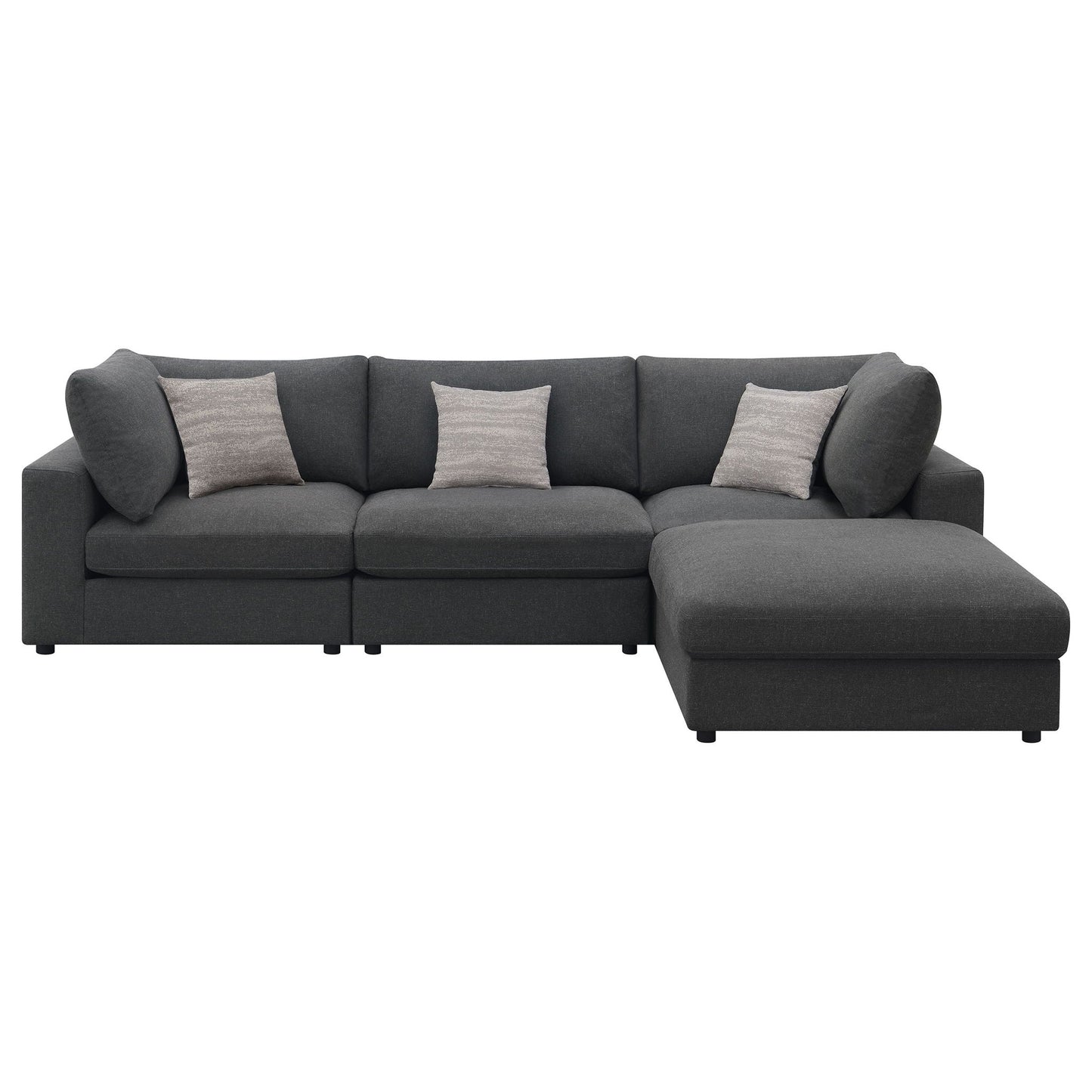 Rhette Upholstered Sectional from HouseOfZazla, dark gray fabric with chaise, 2-piece set on Tampa Home & Garden Store