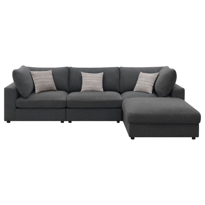 Rhette Upholstered Sectional from HouseOfZazla, dark gray fabric with chaise, 2-piece set on Tampa Home & Garden Store