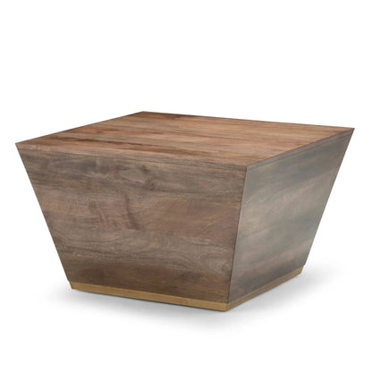 Abba Handcrafted Coffee Table by Unique Piece Furniture, warm wood with angular beveled edges on Tampa Home & Garden Store