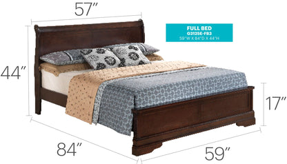 Premium Panel Sleigh Bed with Low Footboard