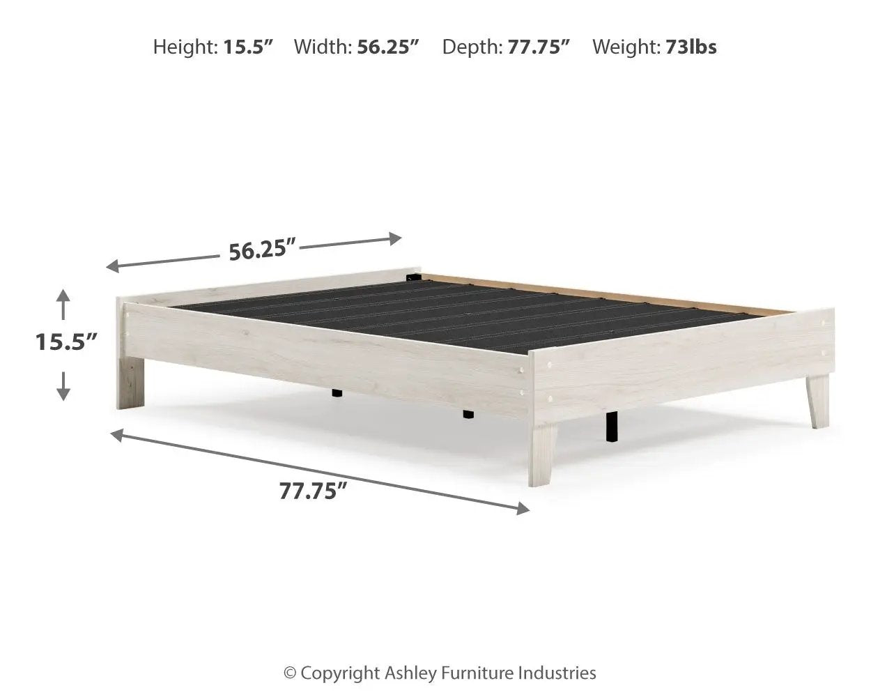 Socalle platform bed frame in light wood with black slat base by Unique Piece Furniture on Tampa Home & Garden Store