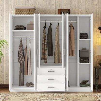 6 Doors Wardrobe Storage for Bedroom with Drawers