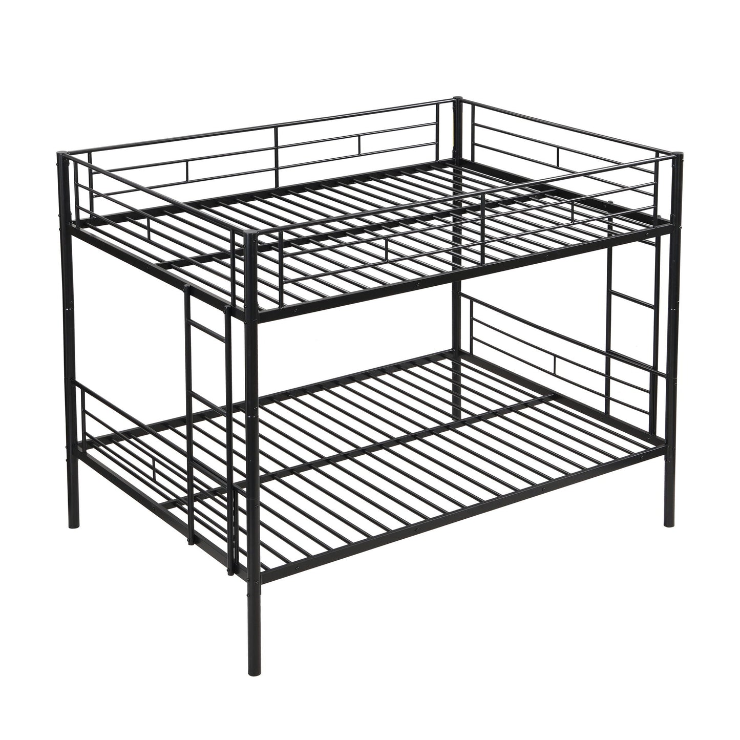 Modern Metal Bunk Bed Full-Over-Full black metal frame with guard rails by HouseOfZazla on Tampa Home & Garden Store