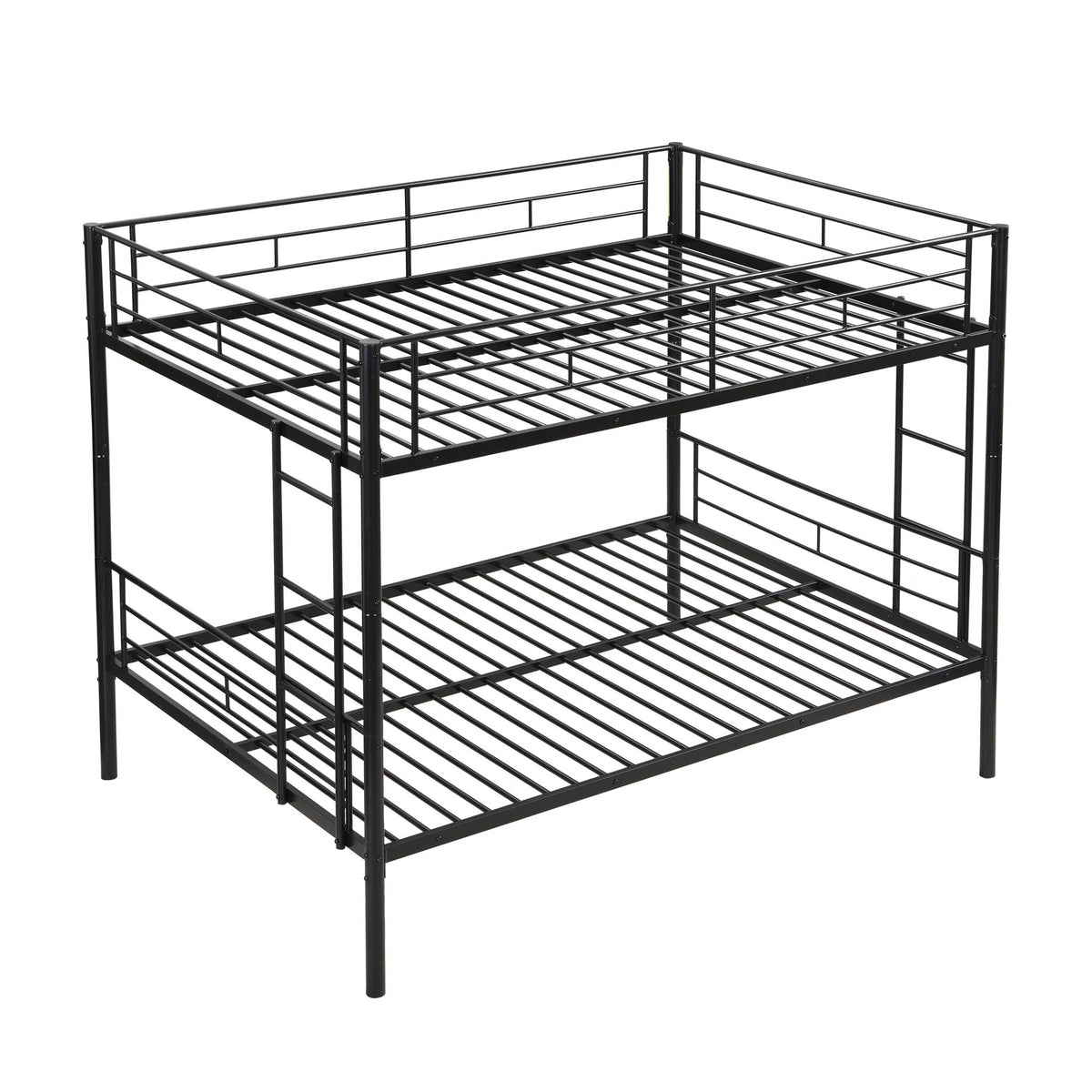 Modern Metal Bunk Bed Full-Over-Full black metal frame with guard rails by HouseOfZazla on Tampa Home & Garden Store