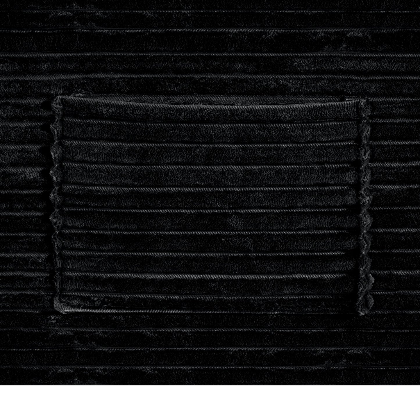 Sectional sofa fabric close-up in black textured material with visible stitching on Tampa Home & Garden Store