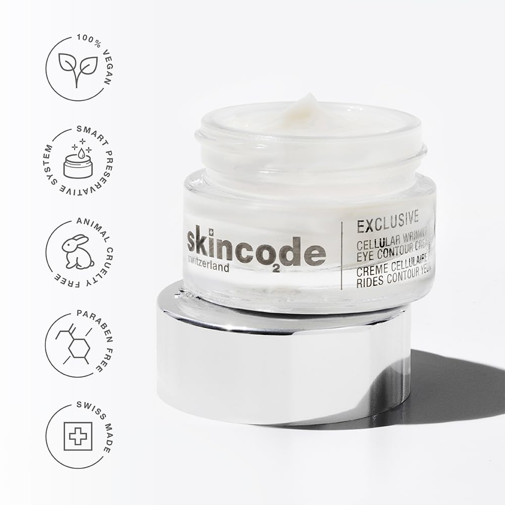 Anti-aging eye contour cream Skincode 15ml, vegan, cruelty-free, Swiss-made on Tampa Home & Garden Store