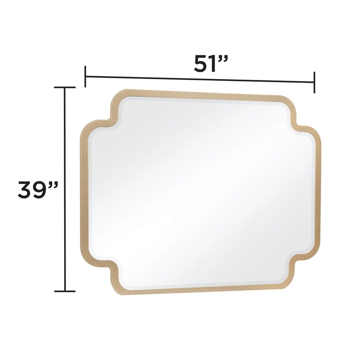 Lexington Bedroom Mirror beige wall mirror by HouseOfZazla with ornate beige scalloped frame 51x39 in on Tampa Home & Garden Store