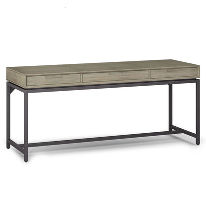 Banting mid century wide desk handcrafted light oak finish with six drawers and black metal legs on Tampa Home & Garden Store
