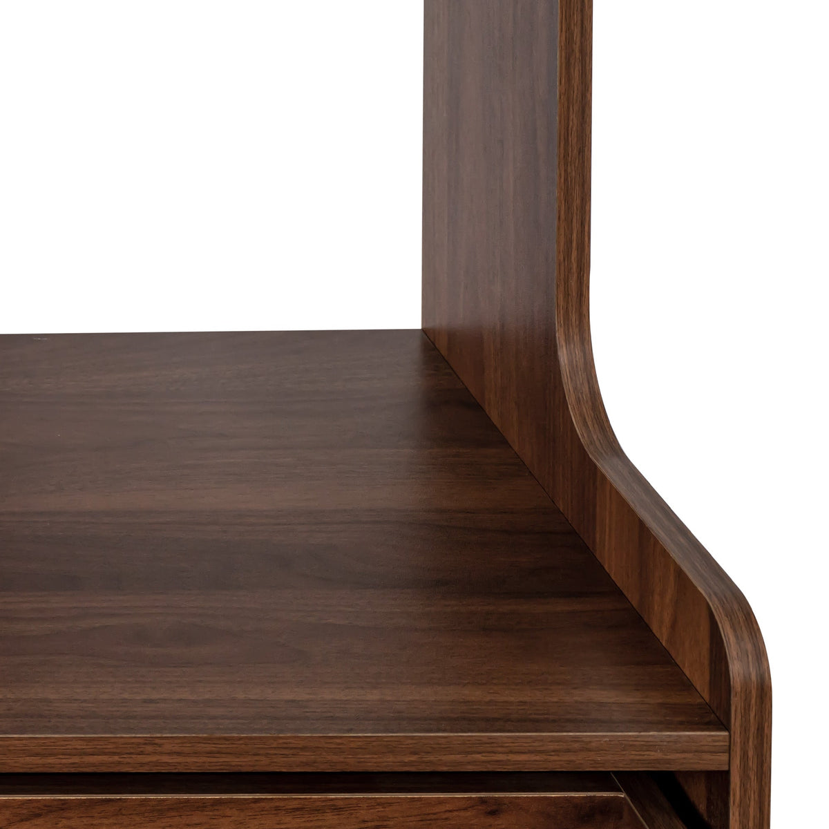 Kitchen Pantry Hutch Storage Cabinet Farmhouse Style dark wood finish with curved edges on Tampa Home & Garden Store