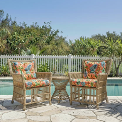 Outdoor Tufted Chair Cushions Set of 2 19 Inch