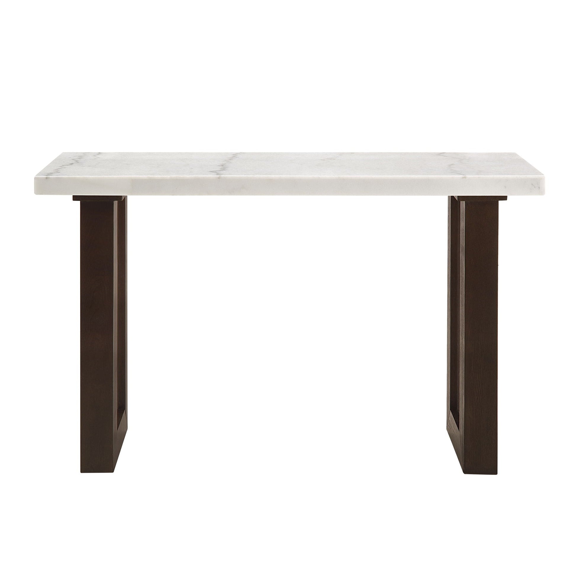 Edwyn natural marble top end table with dark wood legs by HouseOfZazla on Tampa Home & Garden Store