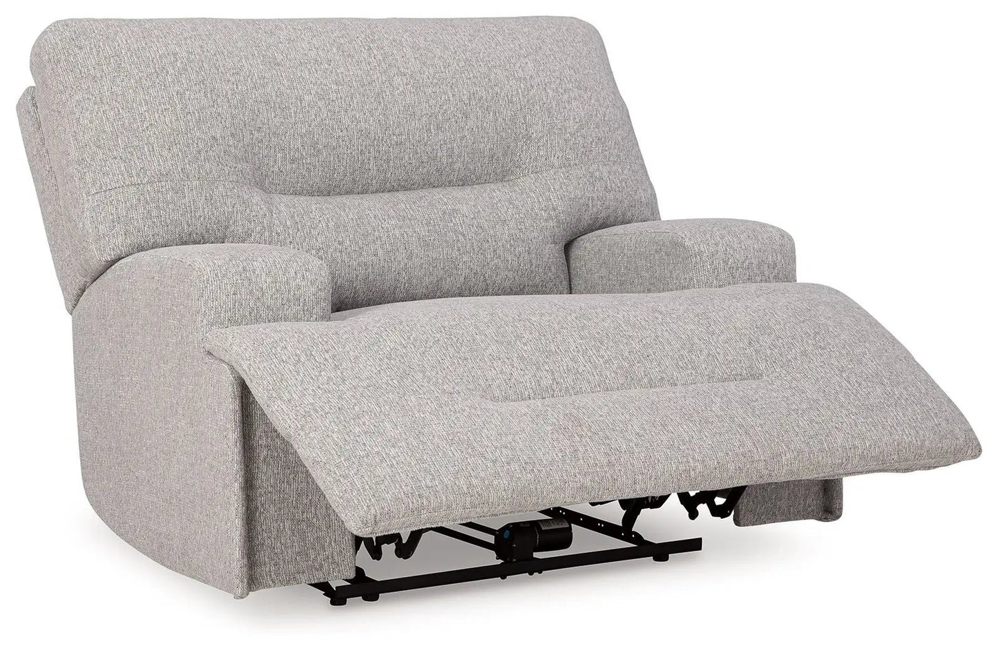 Acklen Place wide-seat power recliner in gray fabric with plush back and extended footrest on Tampa Home & Garden Store