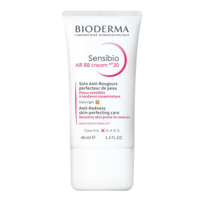Bioderma Sensibio AR BB Cream SPF30 foundation tube, white with pink circular graphic on Tampa Home & Garden Store