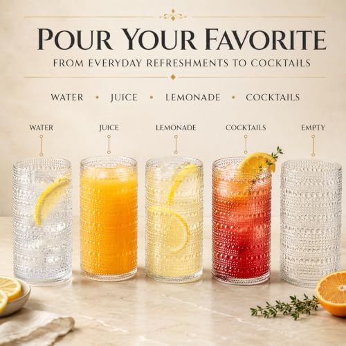 Barcelona Acrylic Hobnail Highball Cups Set of 6
