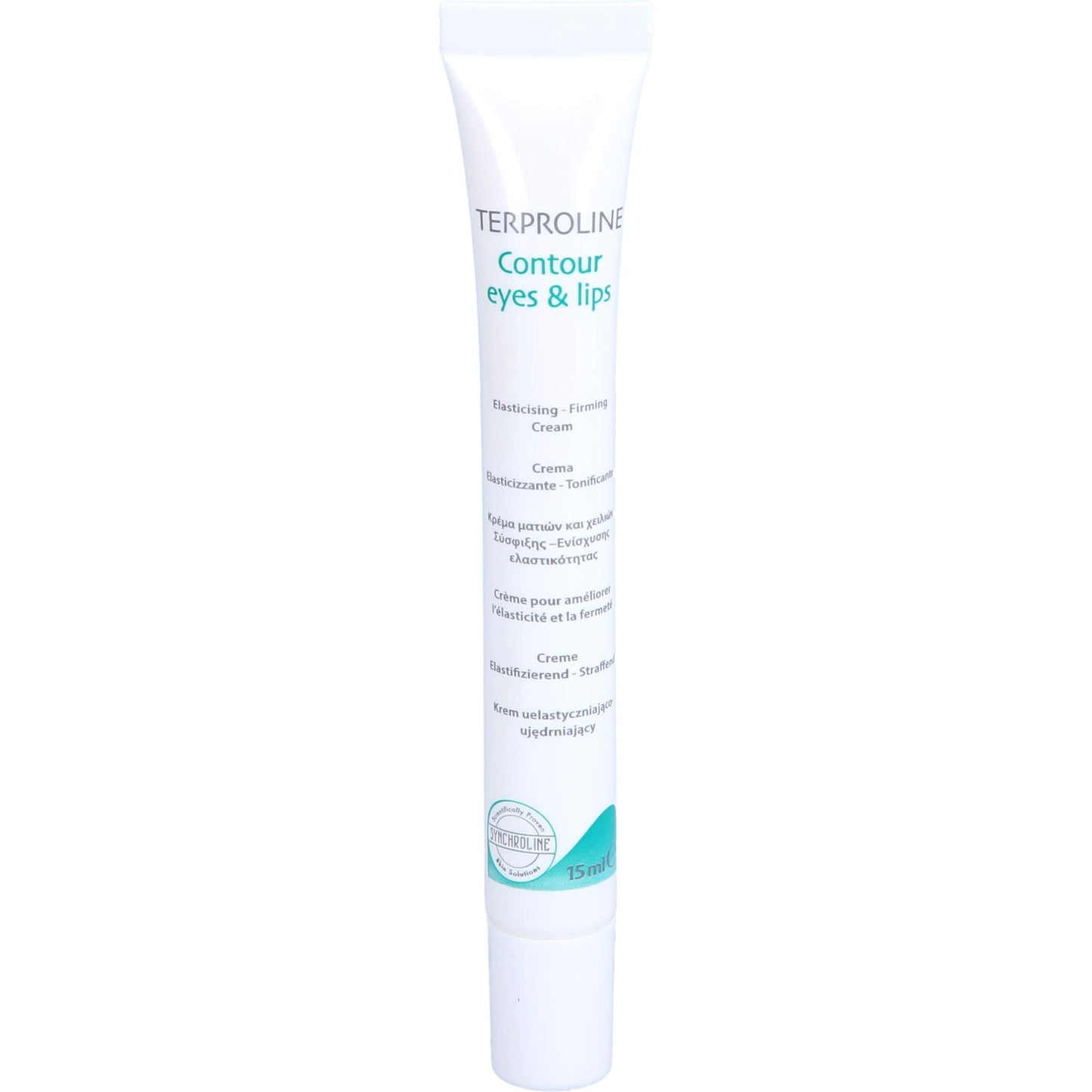 Terproline eye and lip contour cream tube by Beauty Care Bag, white with teal label 15ml on Tampa Home & Garden Store