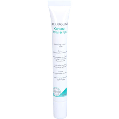 Terproline eye and lip contour cream tube by Beauty Care Bag, white with teal label 15ml on Tampa Home & Garden Store