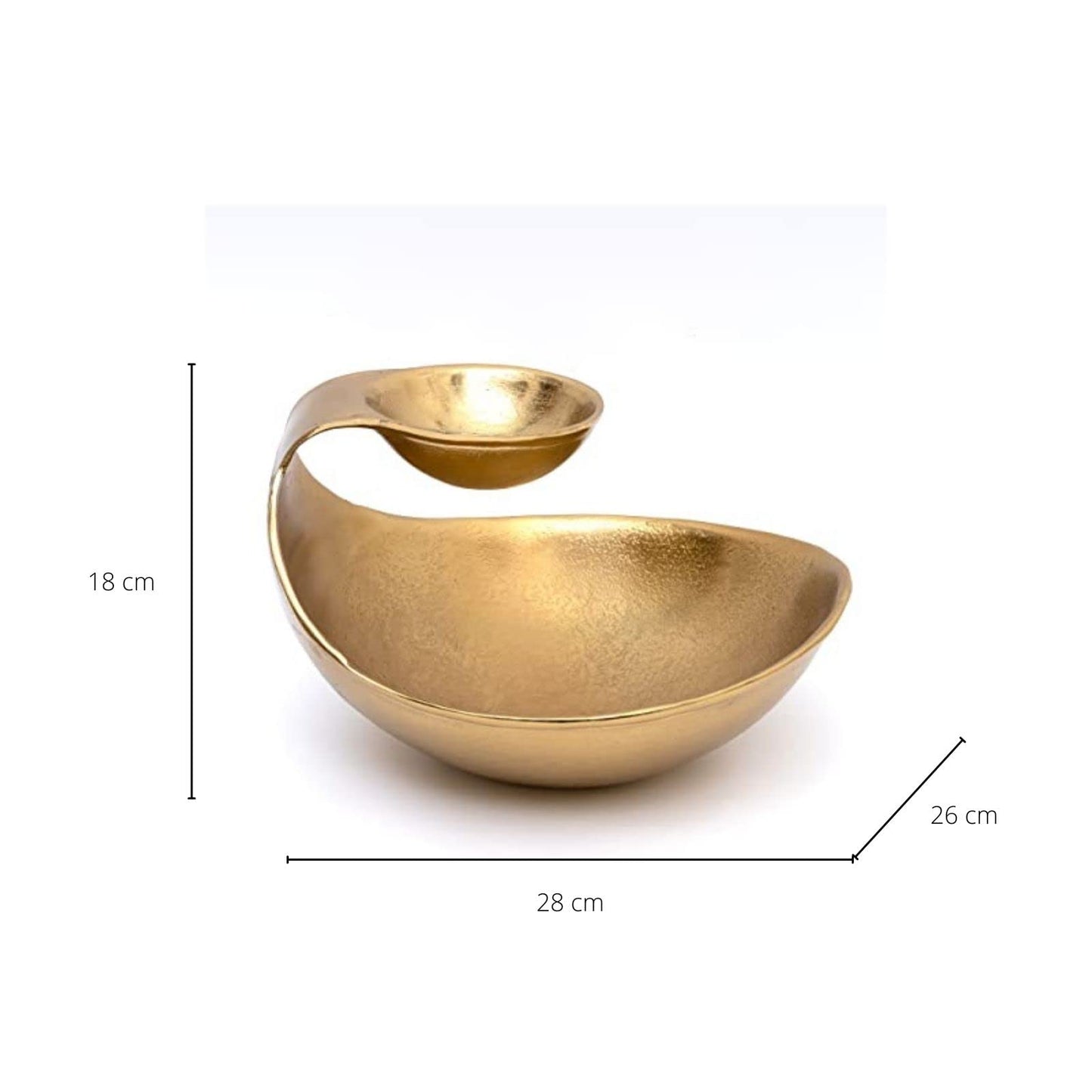Gold Brass Chip and Dip Centerpiece Bowl