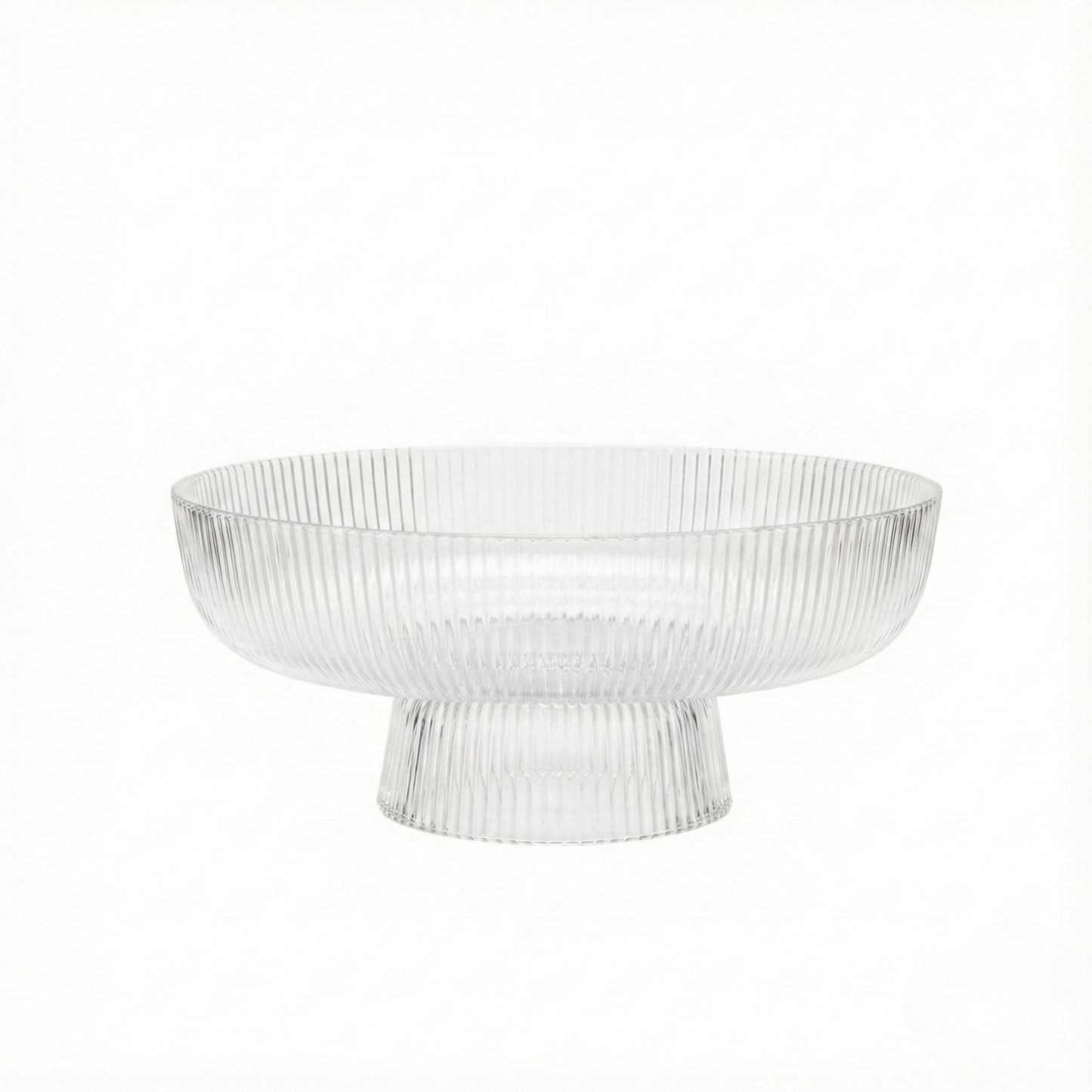 Fluted Clear Glass Bowl For Fruit and Sweets