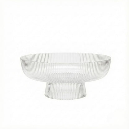 Fluted Clear Glass Bowl For Fruit and Sweets
