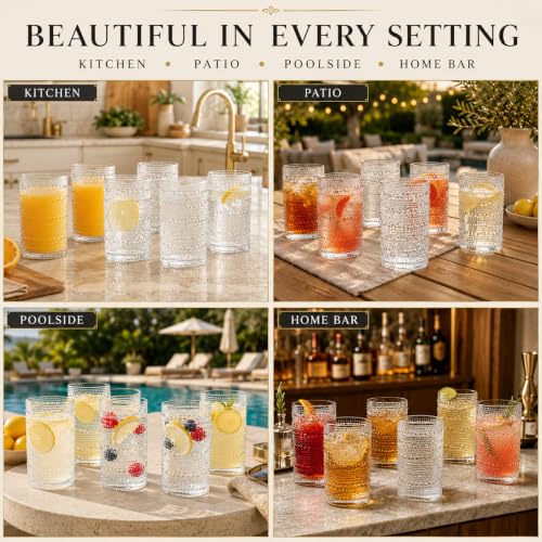 Barcelona Acrylic Hobnail Highball Cups Set of 6