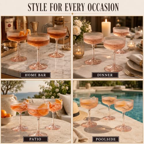 Madrid Acrylic Champagne Coupe Glassware Set of 6