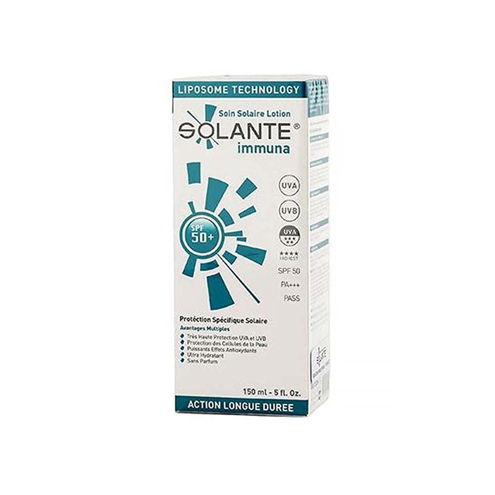 Solante Immuna sunscreen box SPF 50+ fragrance-free, water resistant 150 ml Beauty Care Bag on Tampa Home & Garden Store