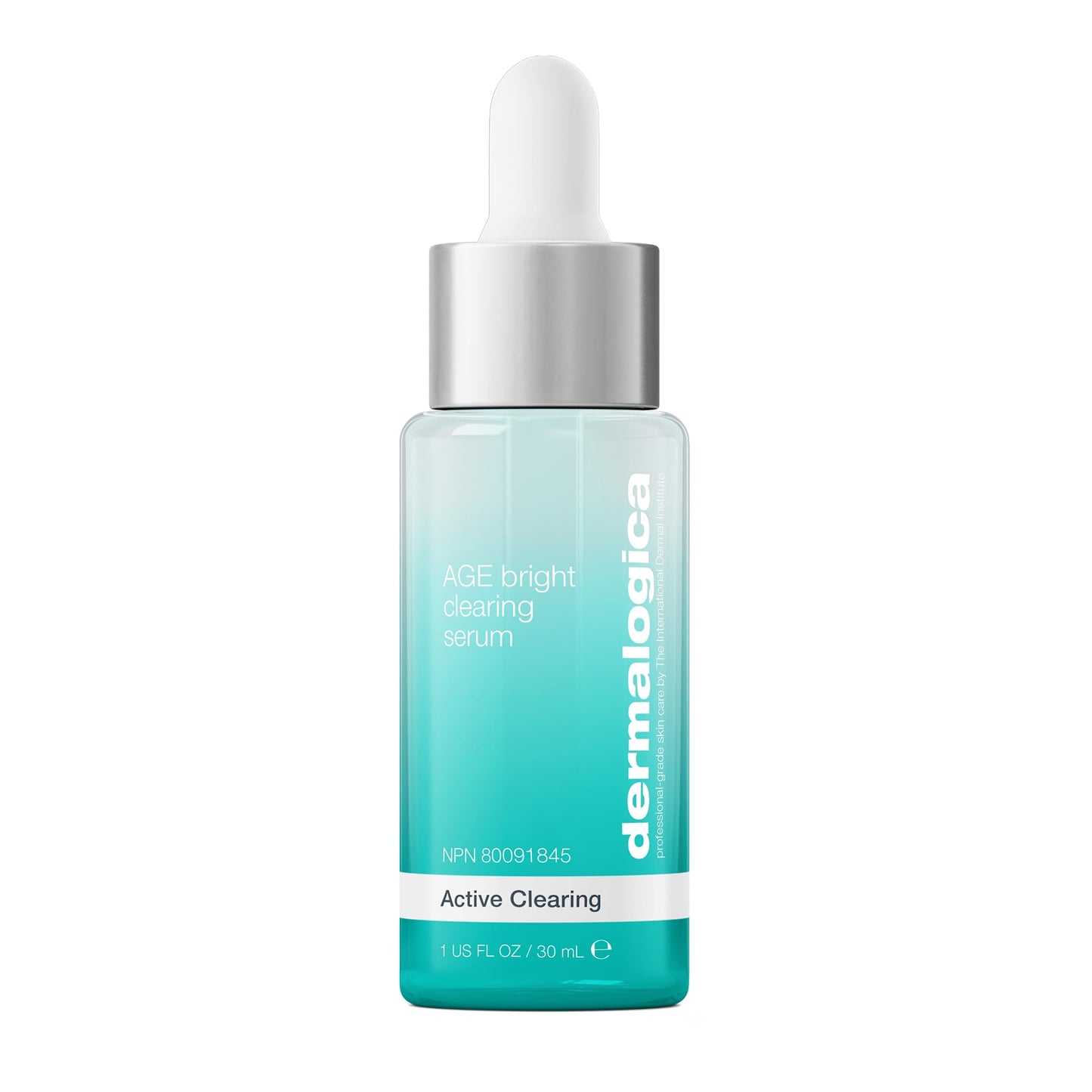 Dermalogica Age Bright Clearing Serum facial serum in teal gradient bottle with silver cap on Tampa Home & Garden Store